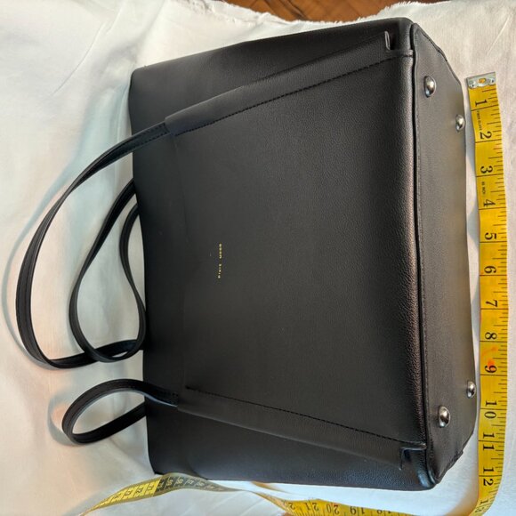 Pixie Mood Black Vegan Leather Tote Bag Large Shoulder Bag Work Purse - Picture 4 of 8